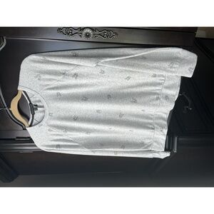 P.J. Salvage Light Grey and Frenchie Bull Dog Graphic Sweater Small